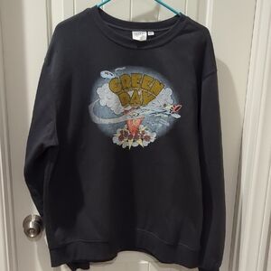 Green Day Graphic Crewneck Sweatshirt - Black